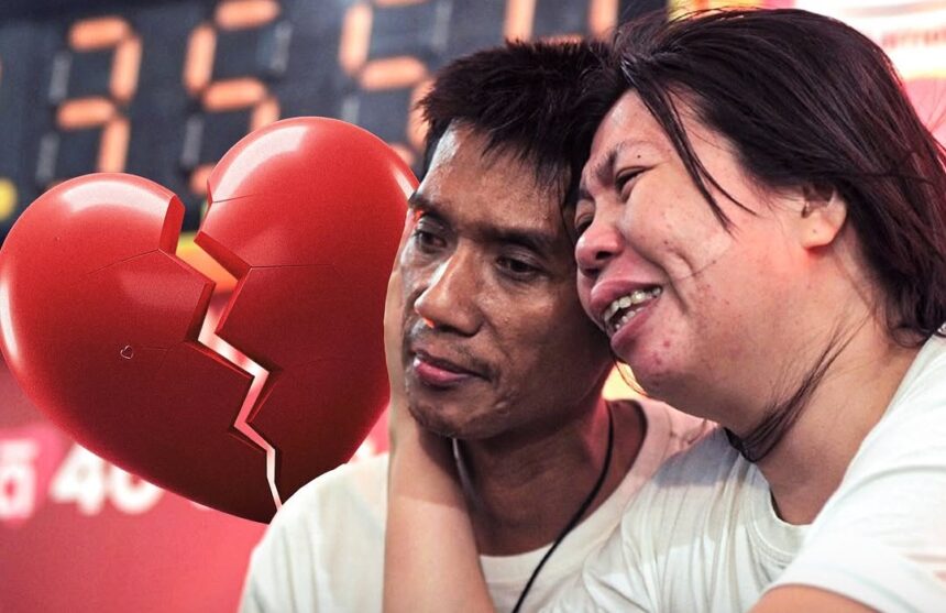 Thai couple Ekkachai Tiranarat and Laksana, known for their record-breaking 58-hour and 35-minute kiss, captured during their Guinness World Record attempt in 2013.