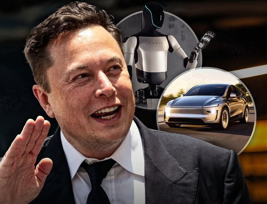 Elon Musk Tesla growth prediction with electric vehicles and Optimus robot