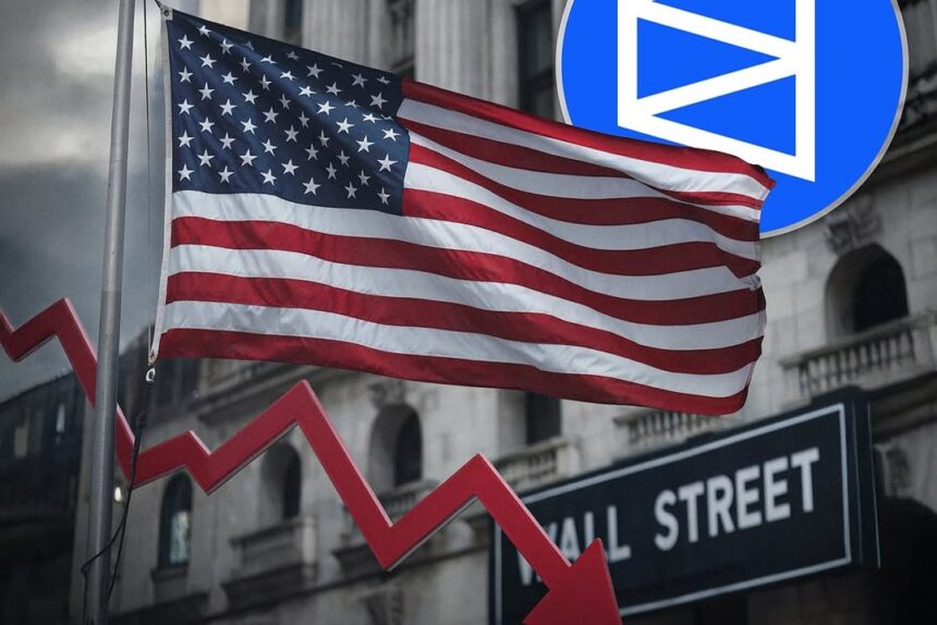 Polymarket data showing increased odds of 2025 U.S. recession, economic risk, market analysis, Treasury yields, financial uncertainty.