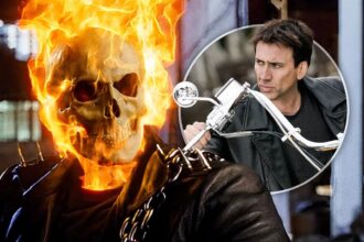 Nicolas Cage Ghost Rider MCU Return: Image combining Nicolas Cage as Ghost Rider with a multiverse effect.