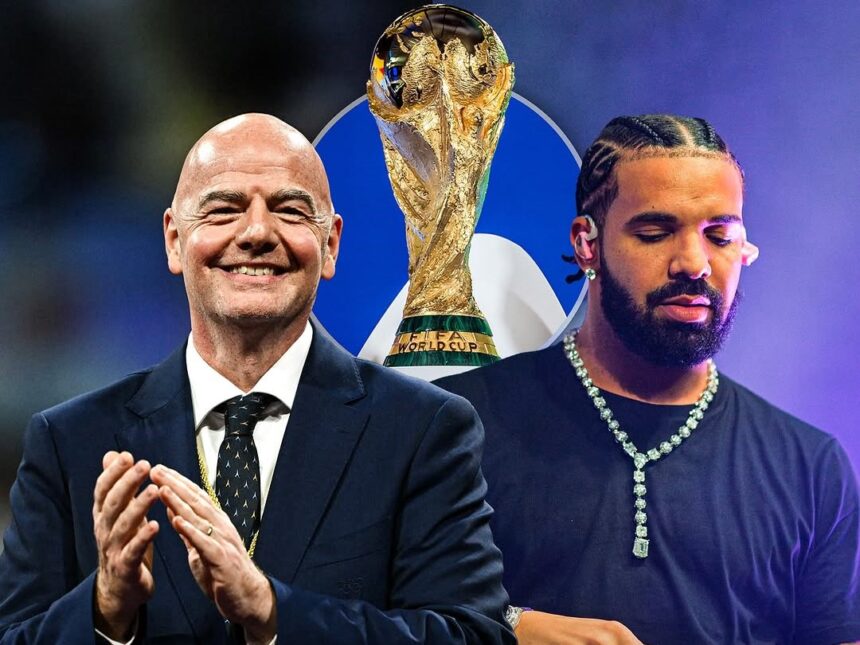 FIFA World Cup 2026 Halftime Show with Drake, Super Bowl Style Entertainment, Global Football Event.