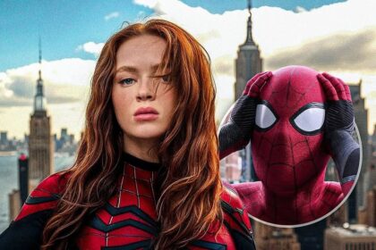 Sadie Sink Spider-Man 4: Image combining Sadie Sink with Tom Holland's Spider-Man.