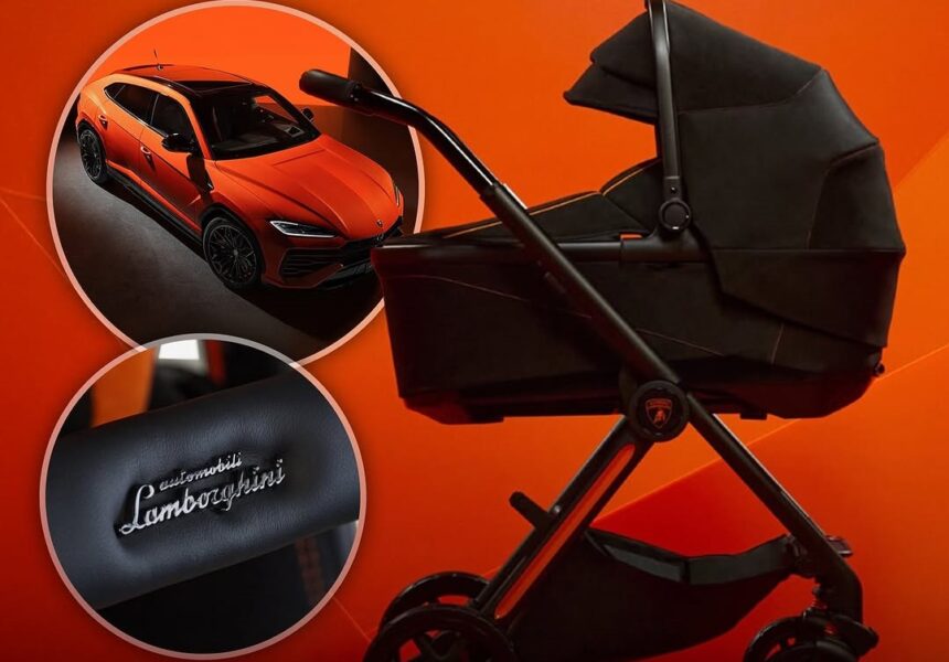 Lamborghini Silver Cross Stroller: Image of the limited-edition "Reef AL Arancio" stroller.