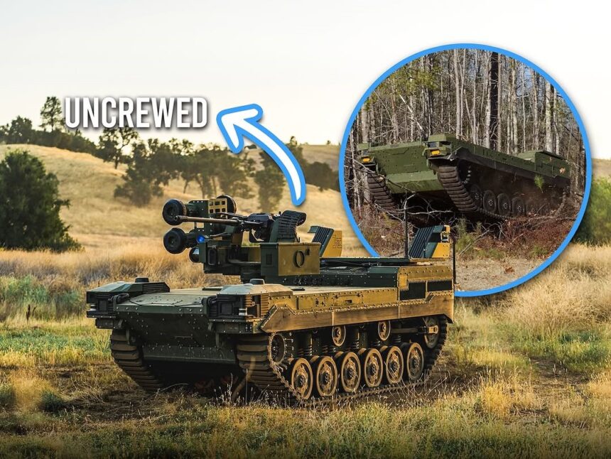 Ripsaw M3 Robotic Combat Vehicle (RCV) image showcasing its robust design and modular open systems architecture.