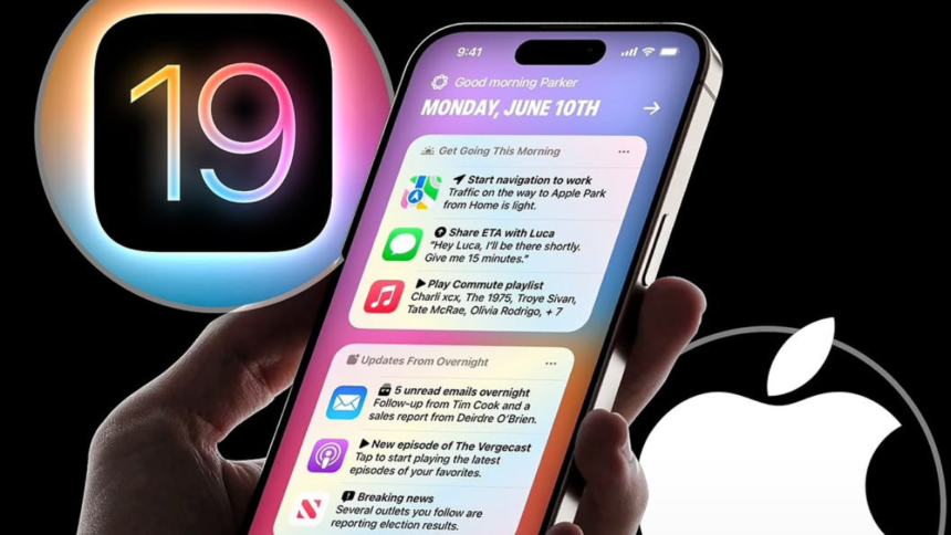 iOS 19 Design Overhaul: Image of redesigned iOS 19 interface with circular icons.